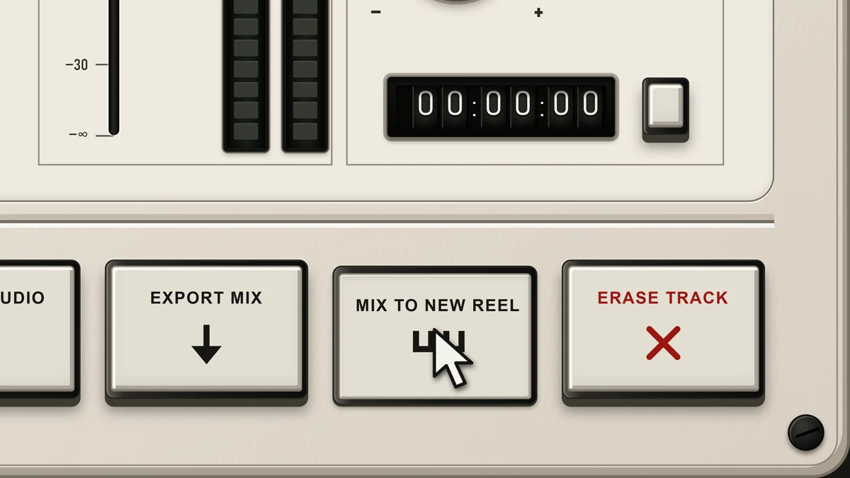 The Mix to New Reel control being pressed.
